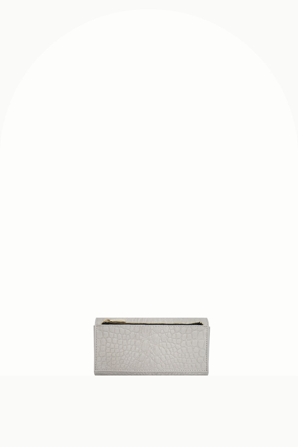 "All in one" 4-in-1 handbag, cream crocodile-embossed leather