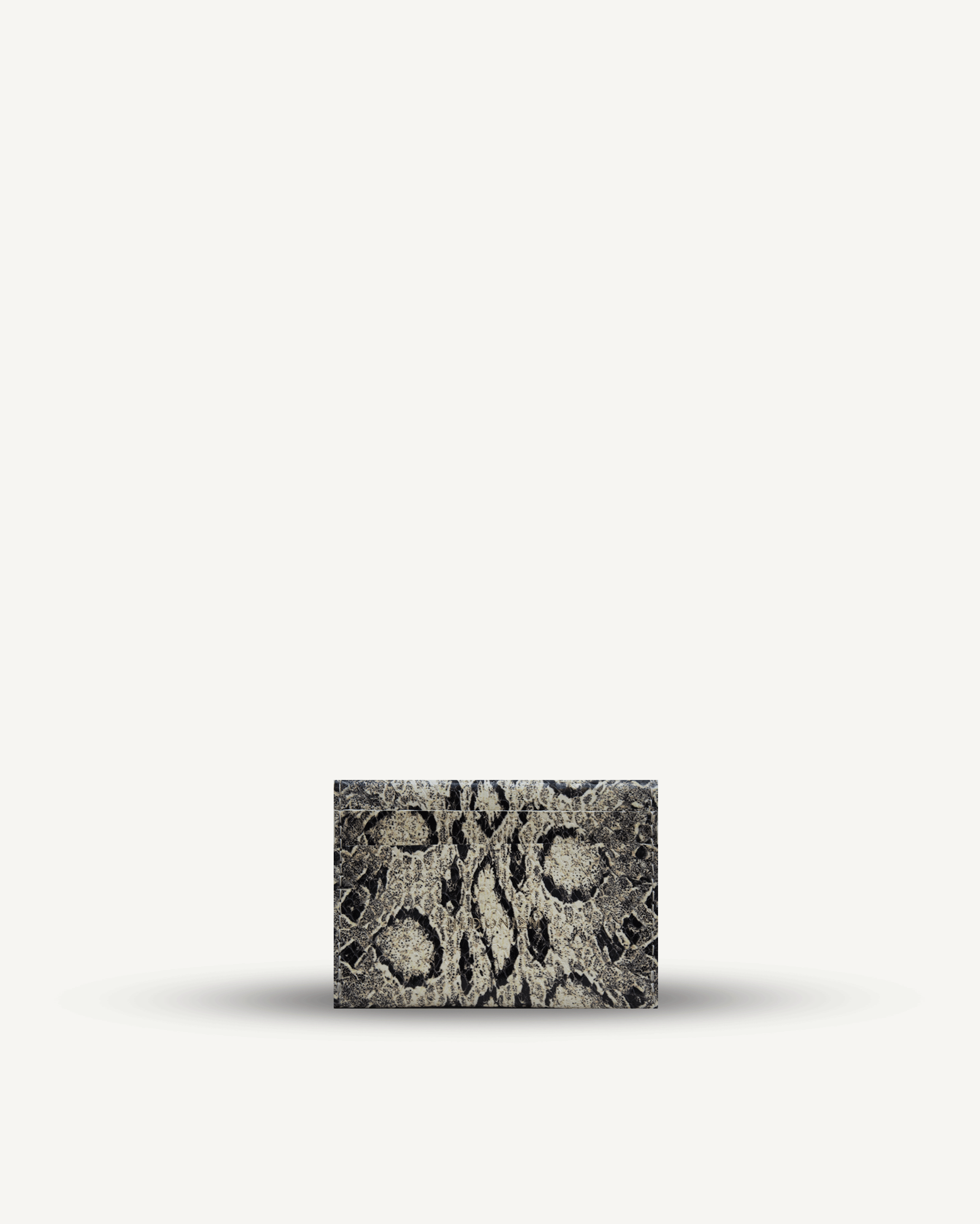 Cardholder no. 1 black and white snake-embossed leather