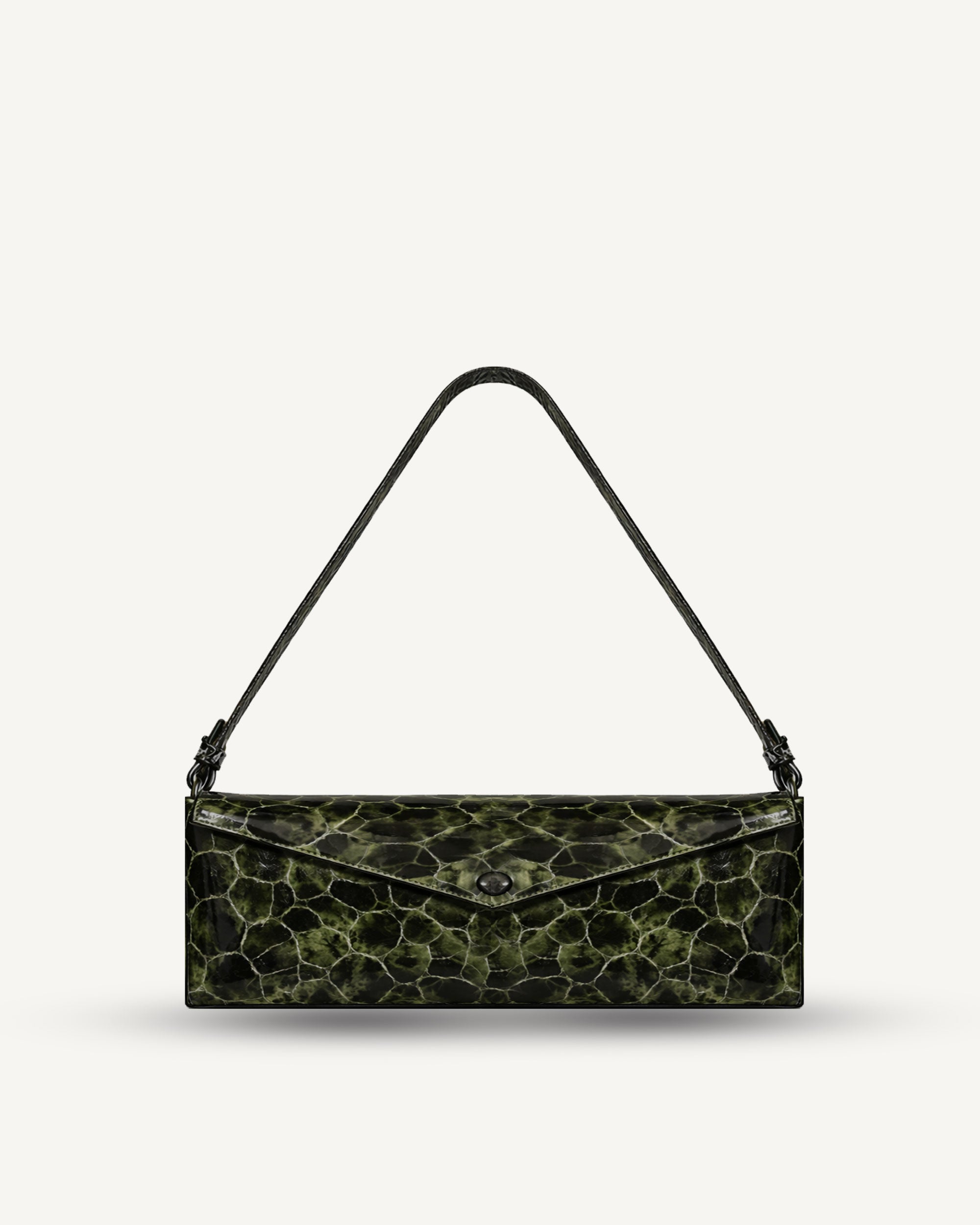 "Love Letters Night" lakierowana tłoczona skóra. Dostępna w kilku kolorach