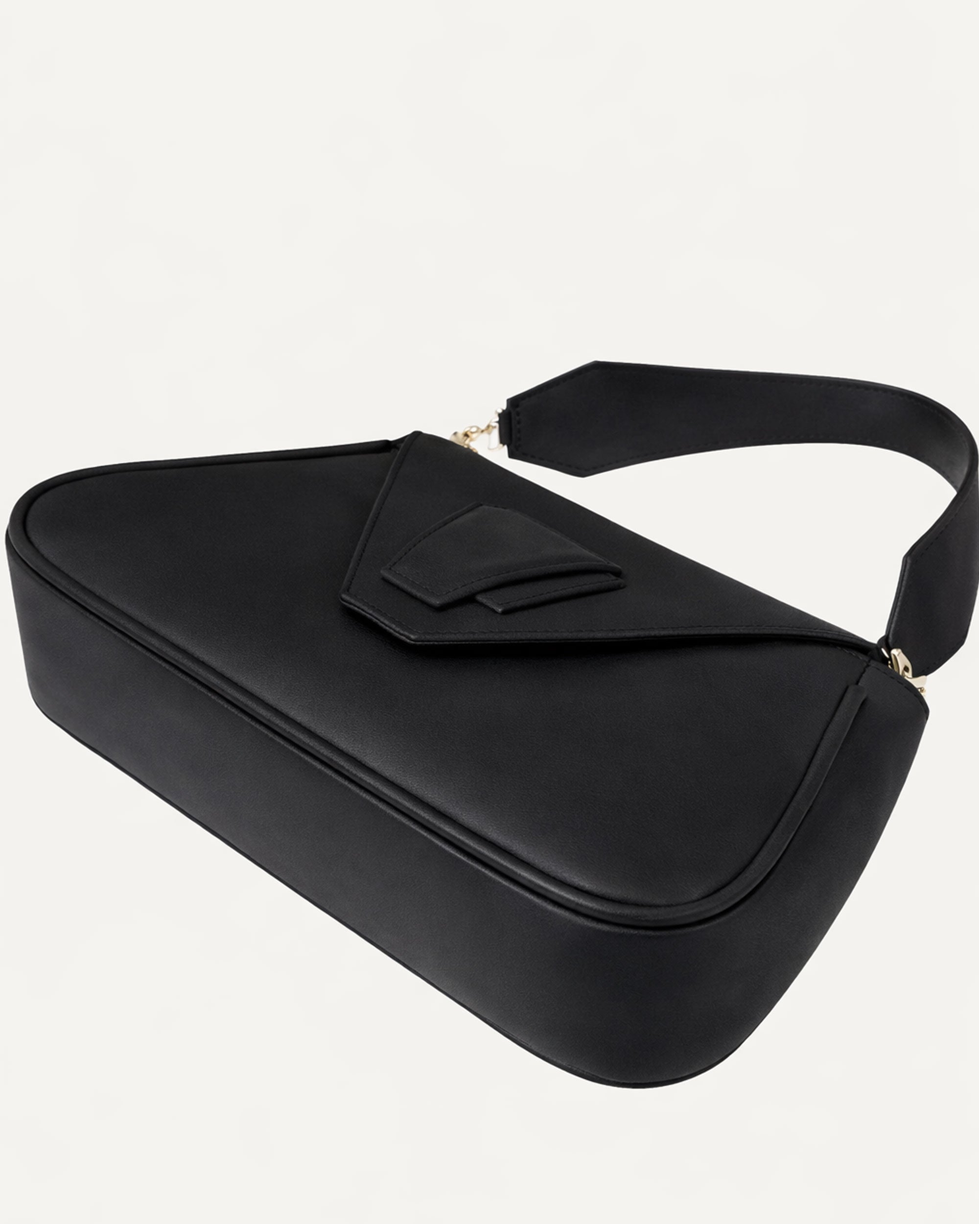 "Marquise de Montespan" black smooth leather and crocodile embossed