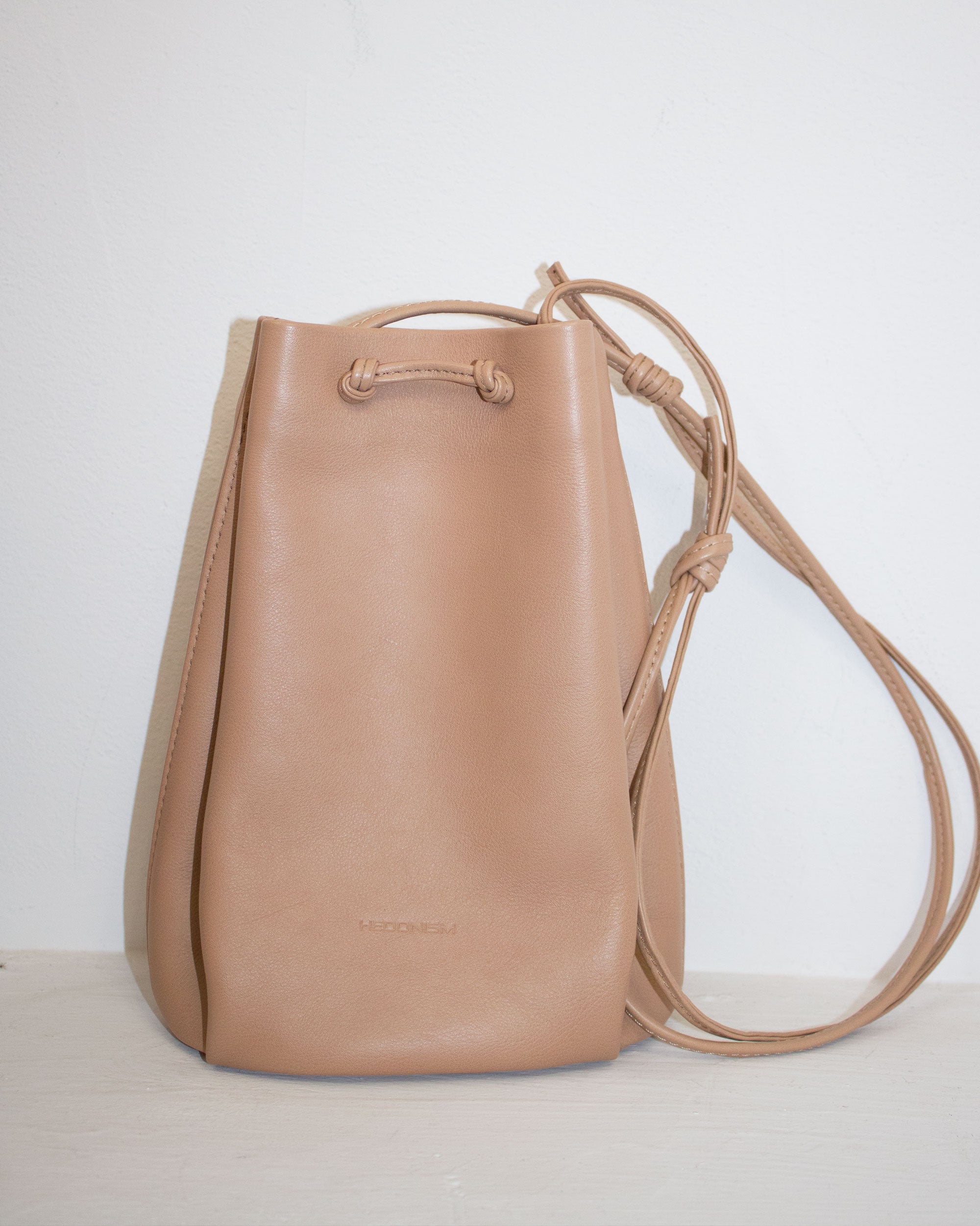 Mini worek "Retro no. 1" cielista groszkowa skóra. Sample Sale