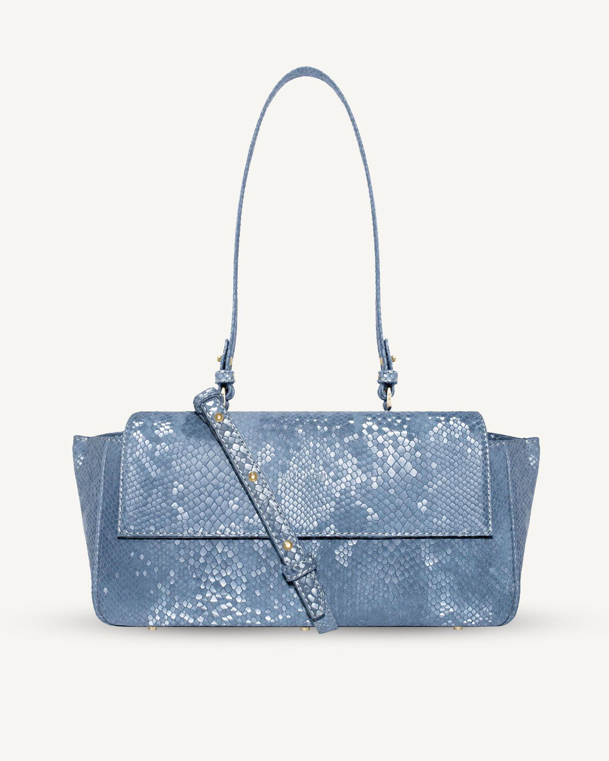 "Ophelia" lakierowana połyskująca bydlęca skóra tłoczona na wzór węża. Dostępna w kilku kolorach