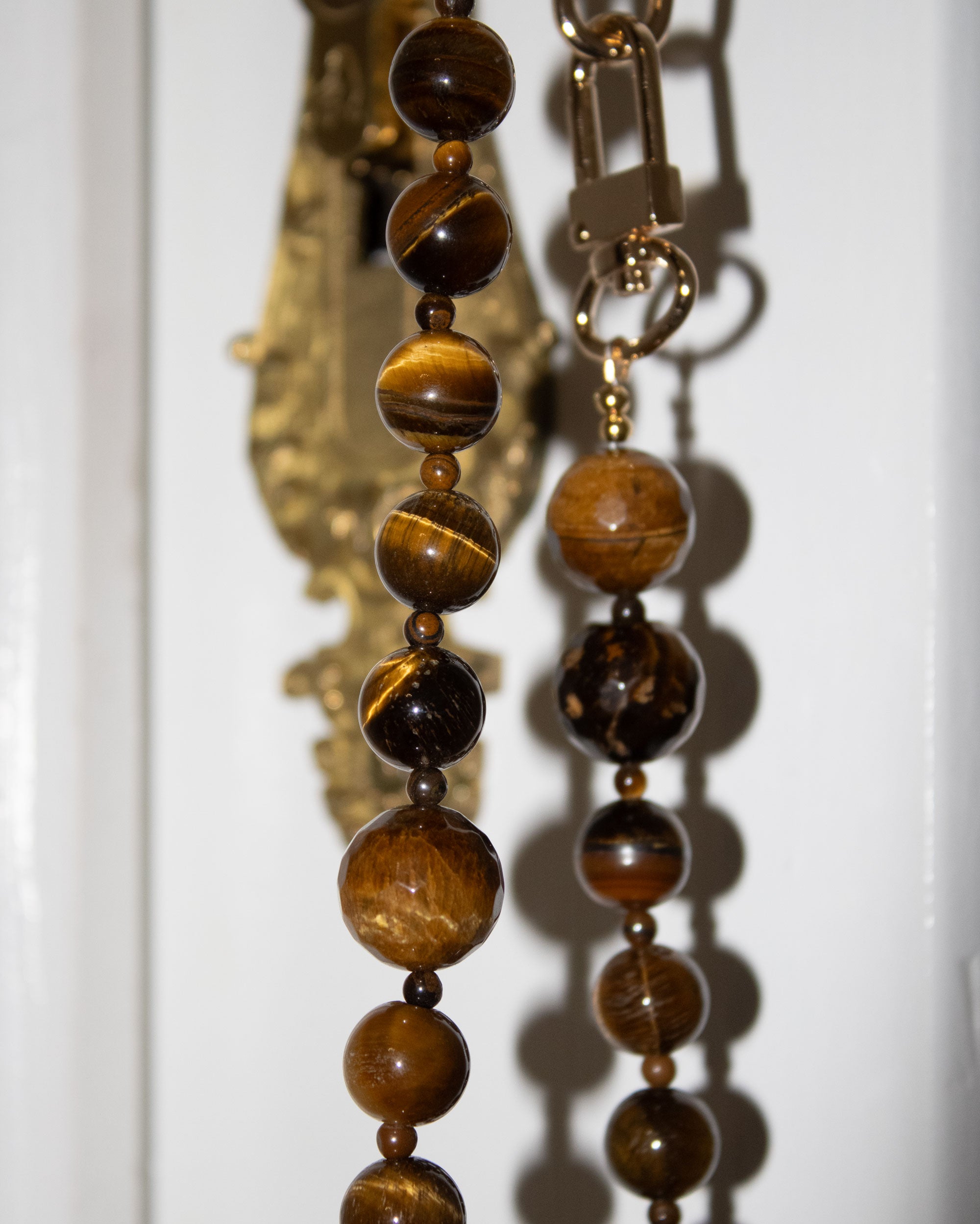 Faceted tiger's eye in three sizes
