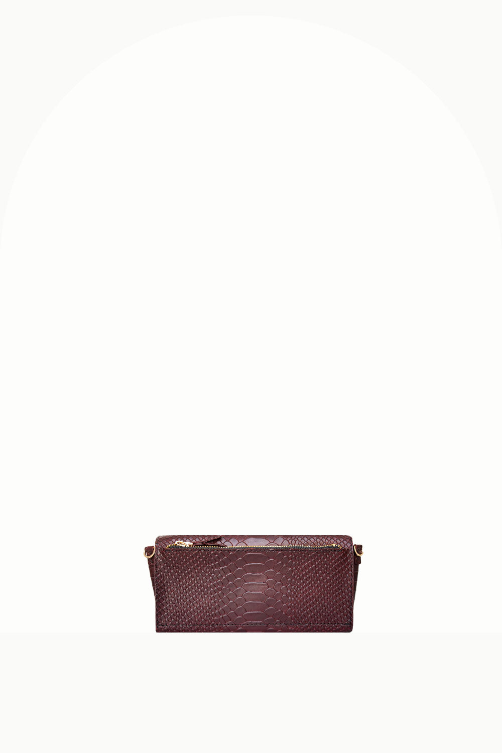 "All in one" 4-in-1 handbag, burgundy snake-embossed leather