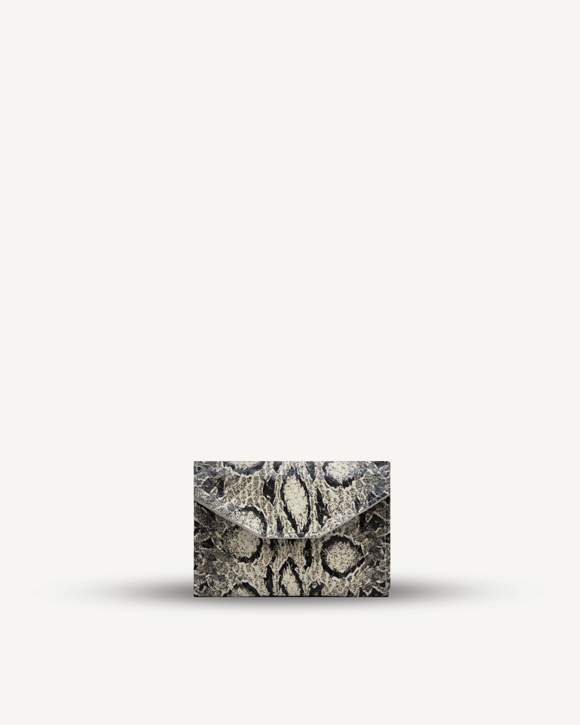 Cardholder no. 1 black and white snake-embossed leather