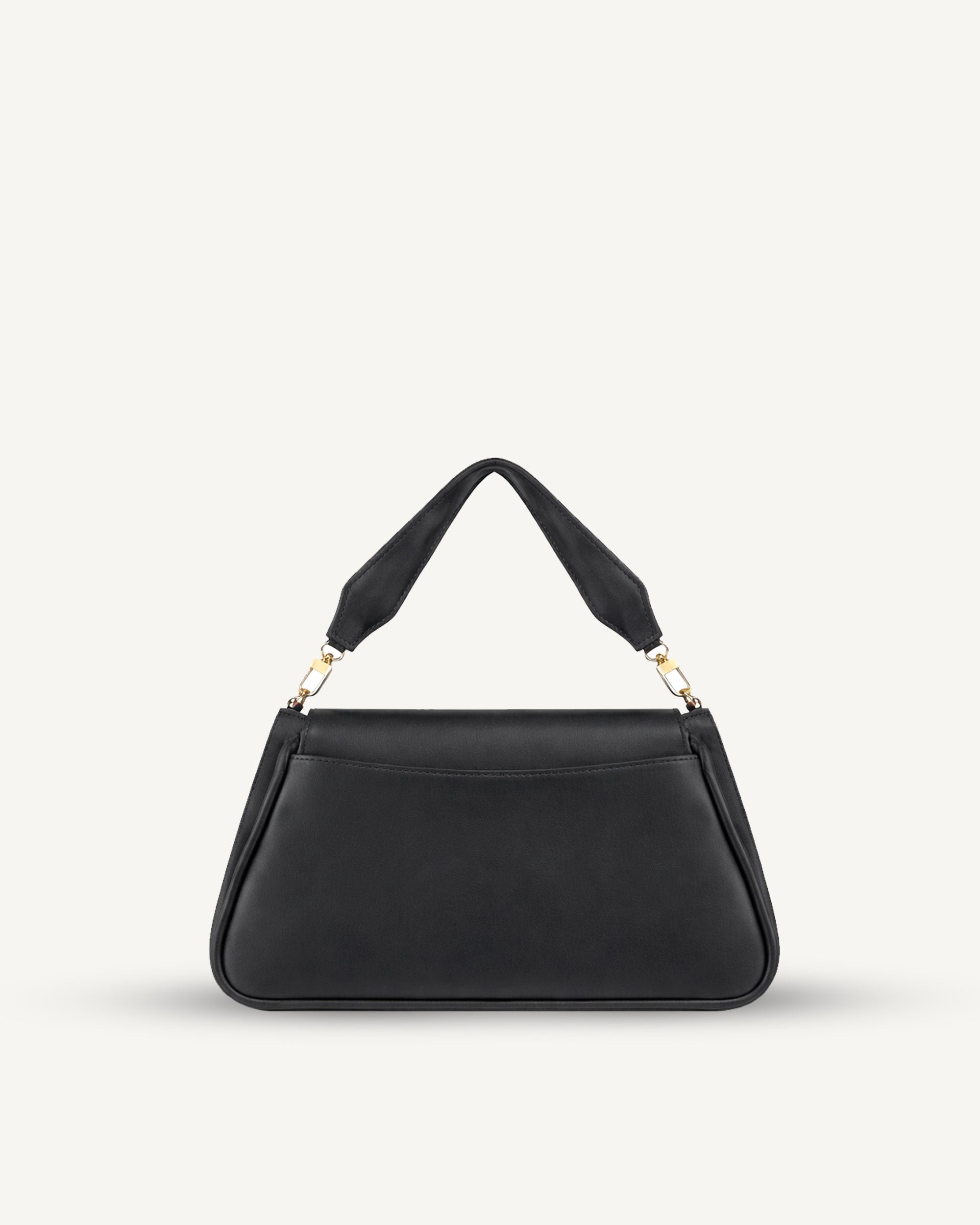 "Marquise de Montespan" black smooth leather and crocodile embossed