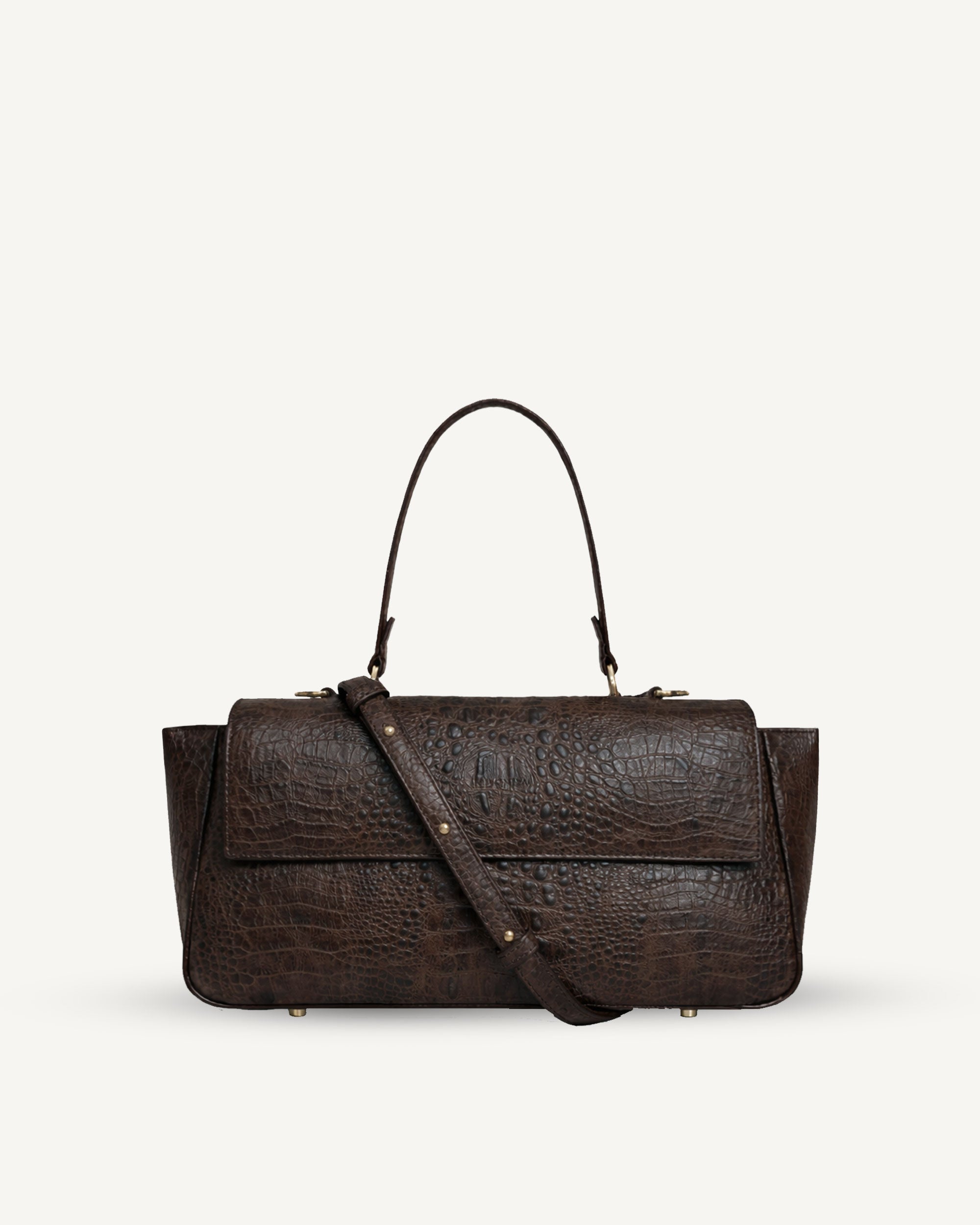 "Ophelia" crocodile-embossed leather. Available in several colors.